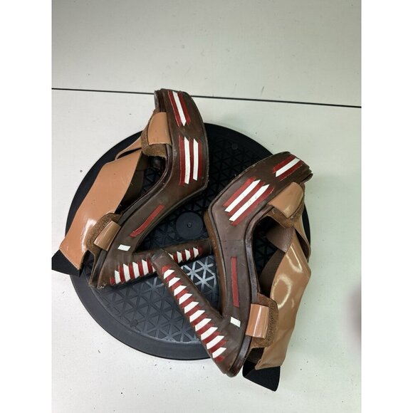 Marni Beige Brown Patent Leather Platform Pumps Spring 2009 RTE Sz 38 / 8 US - Picture 7 of 13